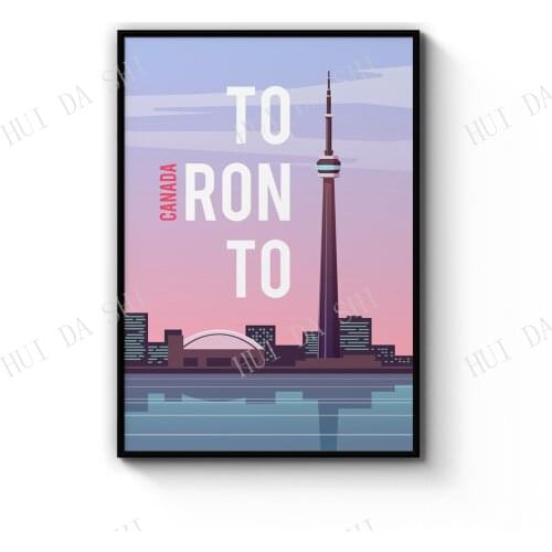 Retro Toronto Canada Vintage Travel Canadian Tourism Decor Artwork Wall Art Poster Print