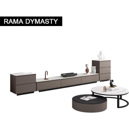 Modern minimalist slate TV cabinet coffee table combination home living room creative multifunctional floor cabinet