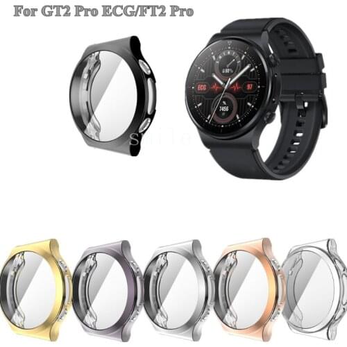 Ultra-Thin TPU Soft Full Screen Glass Protector Case Shell Edge Frame For Huawei Watch GT 2 Pro ECG Strap Band GT2 Pro