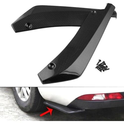 2pcs Universal Car Rear Bumper Carbon Fiber Lip Angle Splitters FOR Peugeot Mazda Mitsubishi ASX Outlander Lancer Evolution