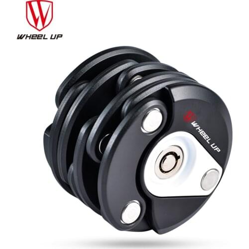 WHEEL UP Bike Lock Chain Anti Theft Foldable Bicycle Lock Mini Cylinder Folding Cycling Lock High Security Steel Locks Padlock