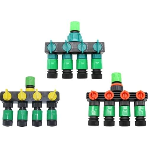 Garden Drip irrigation Tap 4-way Splitter Irrigation Hose Quick Connector Faucet Adapter 1/2 Inch Hose Connector 1 Set