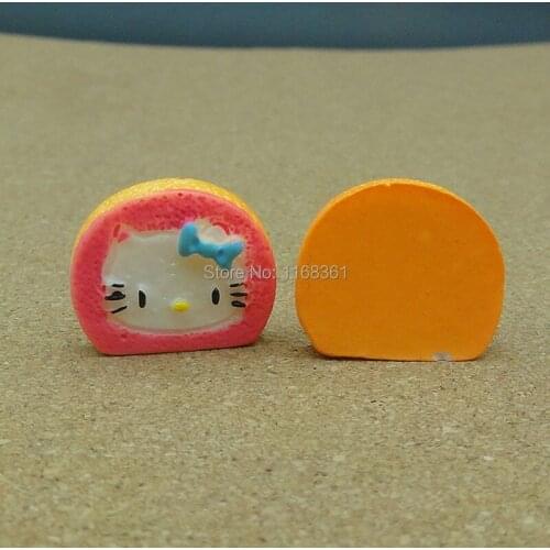 1pcs/lot resin flat back hot pink Kitty cat cake 19mm Cabochons Hair Bow Center Card Frame Making Craft DIY B012-11