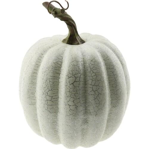 Gresorth 1pc Halloween Decorative Sliver Line Pumpkin Artificial Fake Vegetable Decoration - White