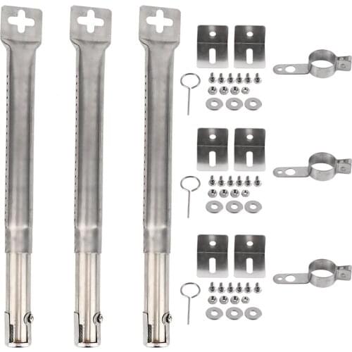 3PCS BBQ Grill Tube Burners Universal Stainless Steel Pipe Tube Burners Cooking Replacement For BBQ Gas Grill Parts Accessories