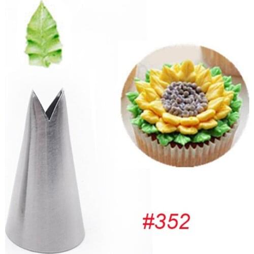 #352 Leaf Nozzles Icing Piping Tips Nozzles Pastry Stainless Steel Cream Cupcake Cake Decorating Cooking Tools