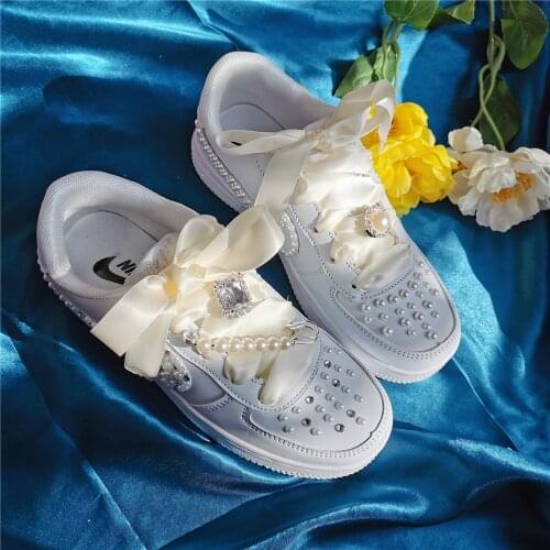 White Shoes DIY Transformation Material Package Pearl Rhinestone Chain Decoration Hook charms for jewelry making