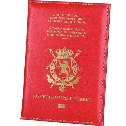 Belgium Passport Cover Women Men Vintage Business Multi-Function ID Bank Card Wallet Case Travel Accessories