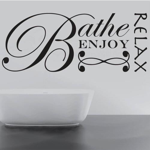 Big Quote Wall Stickers Relax Bathe Enjoy Art Lettering Bathroom Home Decor Door Window Vinyl Decals Relaxing Time Mural Q205