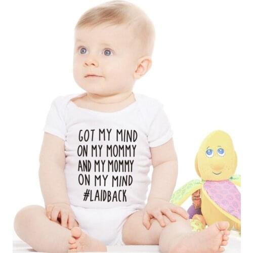 Funny Baby Rompers Cotton Infant Body White Short Sleeve Clothing Baby Jumpsuit Letters Print Baby Boy Girl 0-18M