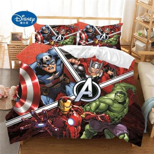 Disney Bedding Set The Avengers Captain America Super Hero Duvet Cover Set Bedcloth with Pillowcase Home Textiles