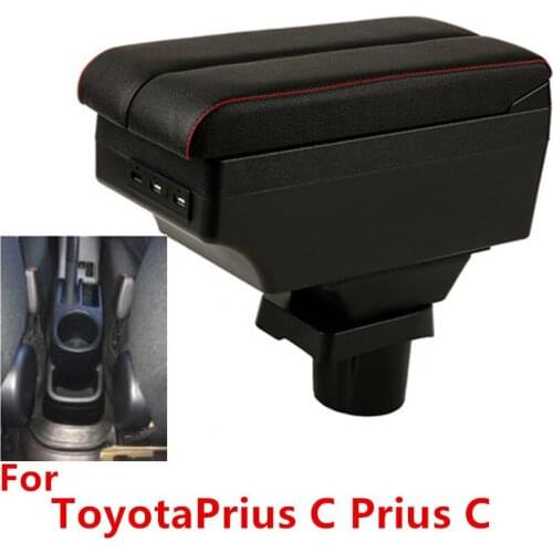 For ToyotaPrius C Prius C armrest box central Store content Storage box Aqua armrest box with USB interface