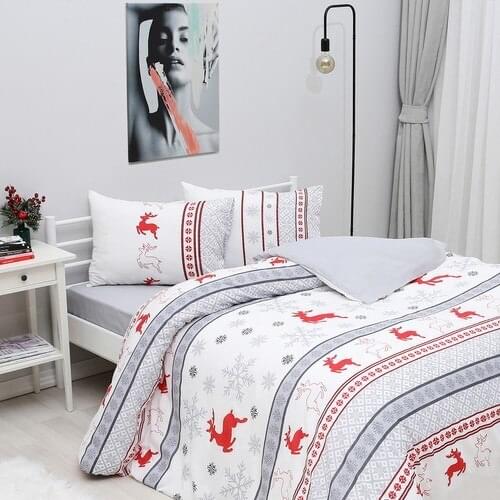 All Home by Sırmaks Double Duvet Cover Set-Christmas deer
