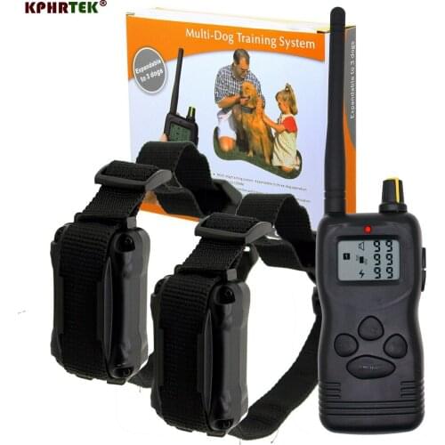 Remote Electric Dog Collar Pet Training System 100lv Lcd Display 3 Group Memory For Each Collar IP65 Waterproof SN200115KP
