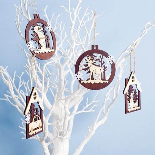 Деревянные новогодние украшения Huxiaomei China At AliExpress