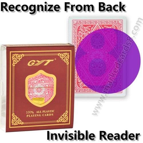Marked Playing Cards GYT 609 for Magic Tricks Poker Size Plastic Deck Invisible Marks for Infrared Contact Lens Anti Cheat Poker
