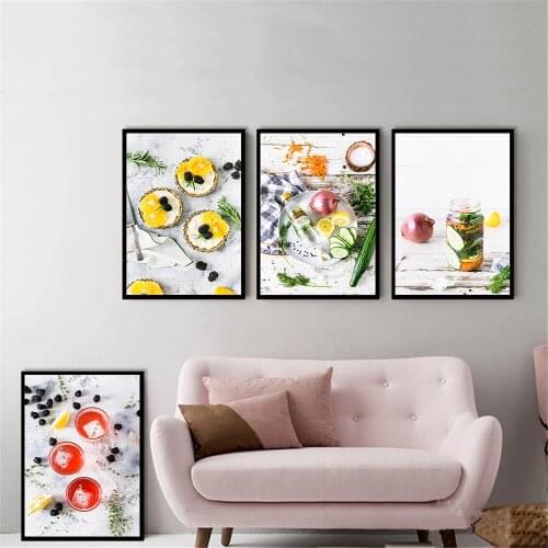Gourmet Dim Sum Dessert Biscuit Decoration Painting Summer Thirst Quenching Drink Avocado Cake Shop Printed Poster Oil Painting