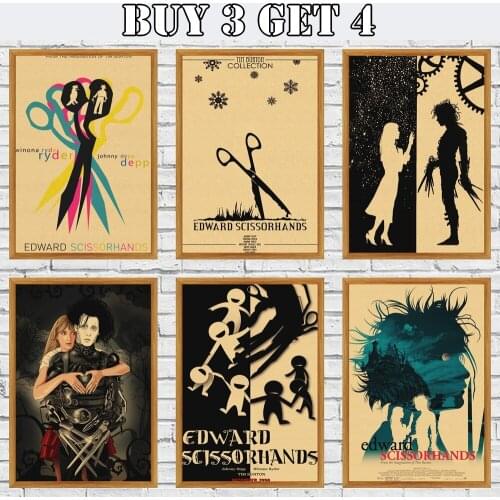 Classic Film Poster Edward Scissorhands Poster Kraft Paper Vintage Poster Bar Home Decor Wall Sticker