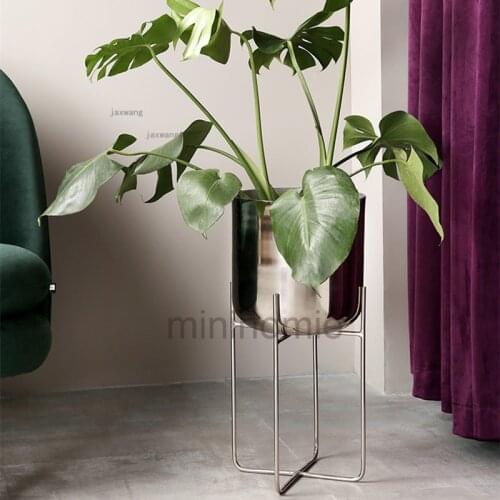 Wrought Iron Indoor Balcony Flower Rack Household Furniture Floor Type Plant Shelf Creative Living Room Hotel Flower Pot Stand m