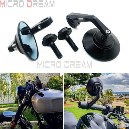 12mm Bolt-on Handlebar End Round Left & Right Side Rearview Bar End Mirrors For BMW R nineT Scrambler Urban F800R S1000 RR HP4