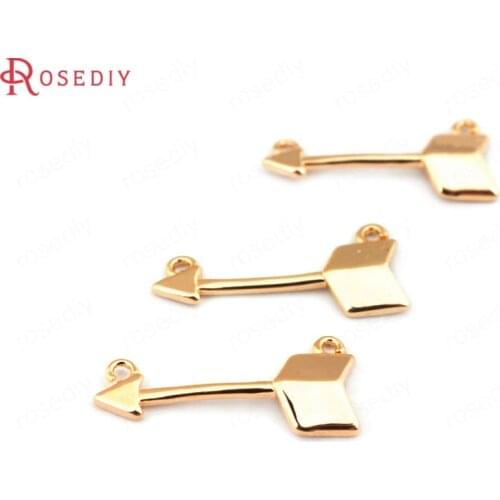 33567)10PCS 18*7MM 24K Gold Color Brass Arrow Charms Pendants High Quality Diy Jewelry Findings Accessories wholesale