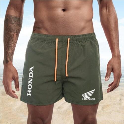 Summer Honda logo Brand 2021 Mens Stretch Swim Trunks Quick Dry Beach Shorts with Zipper Pockets and Mesh Lining