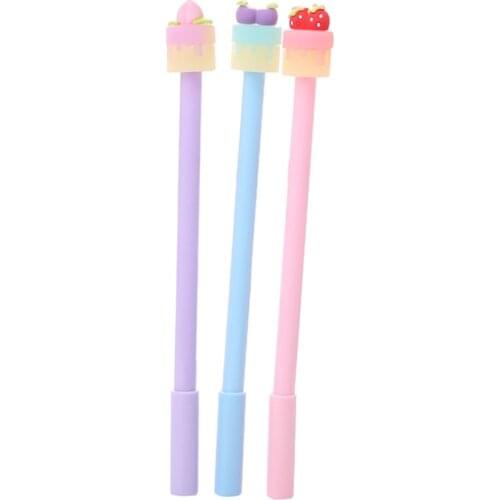 3pcs Kawaii Happy Birthday Gel Pen 0.5mm Cute Novelty Stationery Cartoon Student Black Signature Markers Office School Supplies