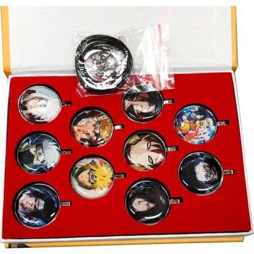 Cartoon Ninja Gaara Sakura Jiraiya Akatsuki Pendant Necklace Keychain Cosplay