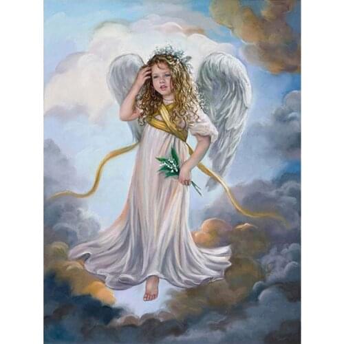 Carton Angel DIY 11CT Cross Stitch Embroidery Kits Craft Needlework Set Cotton Thread Printed Canvas Home Decoration New