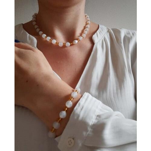 ZN New Clay Natural Stone Pearl Necklace Jewelry Womens Neck Chain Wedding Necklaces for Women 2021 Collar For Girl