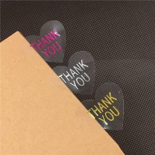 Transparent Paper Sticker PVC Heart Shape Thermoprinting Wall Stickers Love Hot Stamping Self-adhesive Adornment 600Pcs/Lot