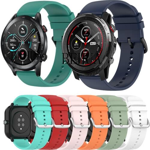 22mm 20mm WatchBand Strap For huami Amazfit Stratos 3 2 2S Silicone Wristbands For Huawei Honor Magic Watch 2 46mm 42MM Bracelet