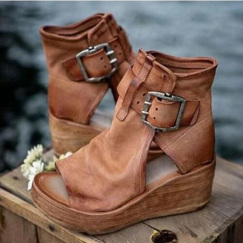 Summer High-heeled Fashion Womens Shoes 2021 New High-top Comfortable Wedge Sandals Thick-soled Fish Mouth Sandals Women