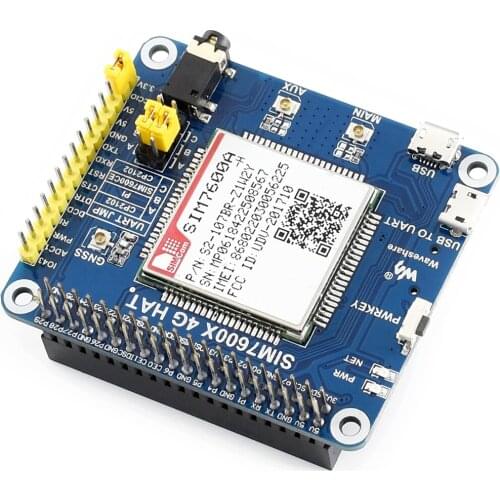 Waveshare SIM7600A-H 4G HAT 4G/3G/GNSS HAT for Raspberry Pi Supports LTE CAT4 Mainly Applicable in North America