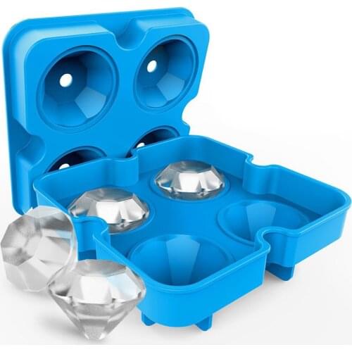 Silicone Ice Cube Maker Form For Ice Candy Cake Pudding Chocolate Molds 4 Cell Ice Mold Diamond Shape Trays Molds For Party Bar