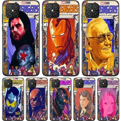 Silicone Cover Marvel Avengers Retro poster For Huawei Nova 8 7i 6 5T 5i 5Z 4E 3i 3e 2i SE PRO Lite 4G 5G Black Phone Case