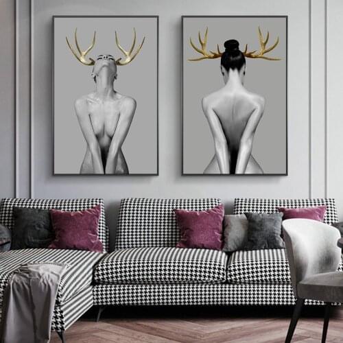 Nordic Art Sexy Nude Woman Canvas Art Posters And Prints Modern Abstract Girls Canvas Paintings On the Wall Art Pictures Cuadros