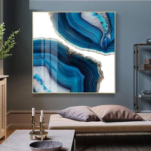 Modern Abstract Blue Marble Trend Diamond Painting Embroidery Wall Art Pictures for Room Office Home Decoration 5D Rhinestones