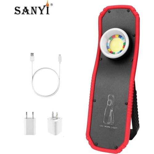 2 Modes COB LED Magnetic Flashlight USB Rechargeable Torch Portable Worklight Hook Hanging Working Light Outdoor Camping Lantern