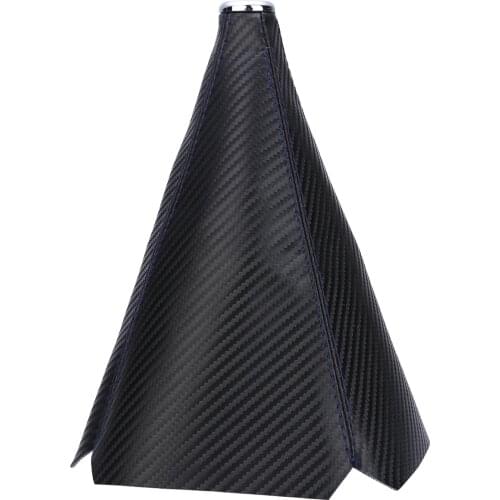 Treyues 1 pc Replacement Parts Universal Carbon Leather Manual Gear Shift Knob Boot Cover Gaiter Blue