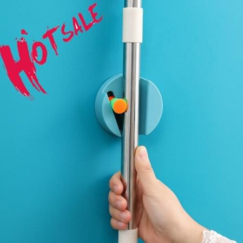 Bathroom Storage Mop Clip Wall-mounted Adjustable Non-marking Sticker Broom Moisture-proof Multi-purpose Hanging Racks Holders