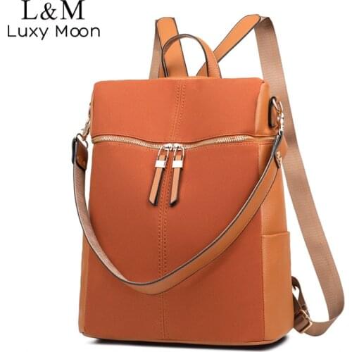 Vintage Backpack Women Solid Brand Trendy PU Leather Bagpack Large Capacity Portable Travel School Bag For Teenagers Girls X528H