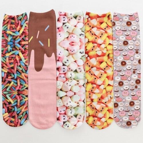 CKobj 2020 Ladies Personality Life Funny Socks Food Skittles Dollar Print Couple Cute Socks Men Street Fashion Christmas Gifts