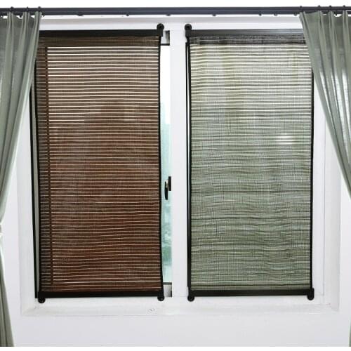 Bedroom Sun Shade Curtain Shade Curtain Creative Balcony Living Room Window Partition Curtain Flat Window Blackout Gray, Brown