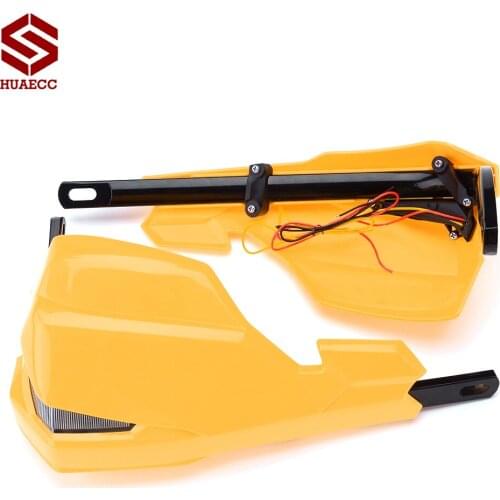 Motorcycle Hand Guard Handle Protector Shield Motorbike Motocross Scooter Handlebar HandGuards with Turn Signal Indicator Light