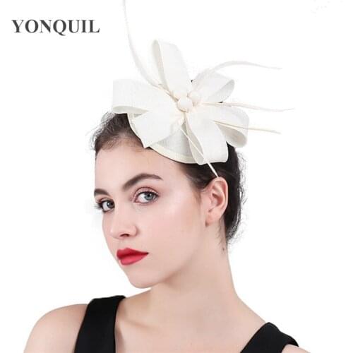 Imitation Sinamay Women Party Chapeau Cap Bridal Wedding Headwear Fascinator Accessories Vintage Occasion Headpiece Hair Pin
