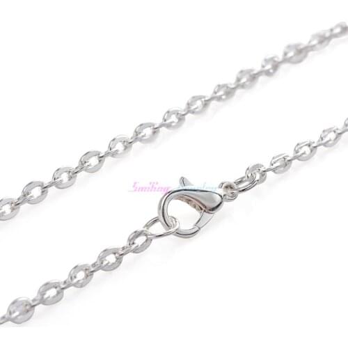 10pcs 72cm Silver Color Bulk Cross chain necklace with DIY Filigree Mens Necklace Jewelry Findings