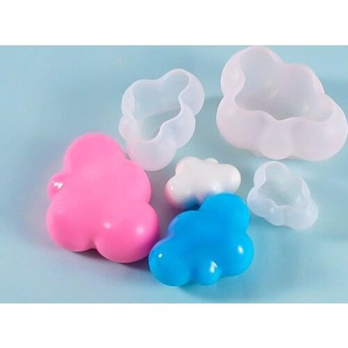 3D Cloud Shape Chocolate Silicone Mold Mousse Fondant Ice Cube Pudding Candy Soap Candle Molds Baking Cake Decoration Tool