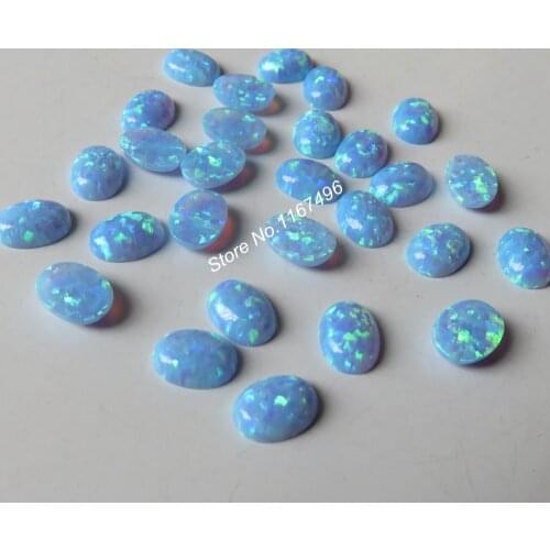 50pcs/ lot 78colors 6x8mm Oval Fire Opal Stone Synthetic Opal Stone Oval Cabochon Opal for Jewelry