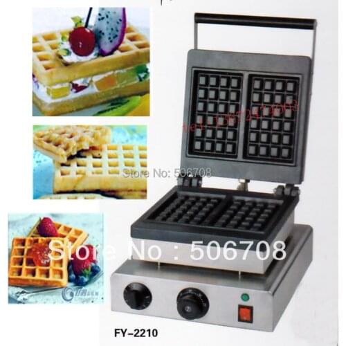 Free shipping 110v 220V 2 pcs/plate Electric Belgium waffe maker machine